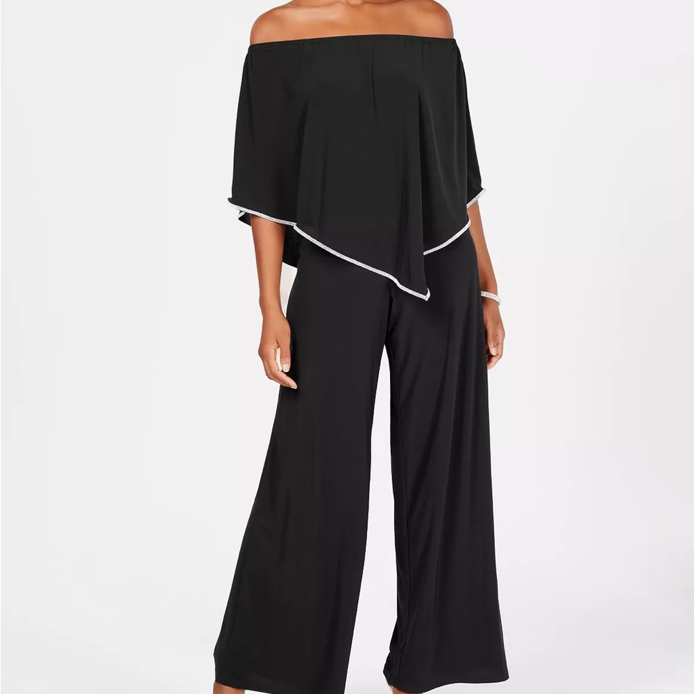 NWT Chaus Black Jumpsuit with Rhinestones 2X